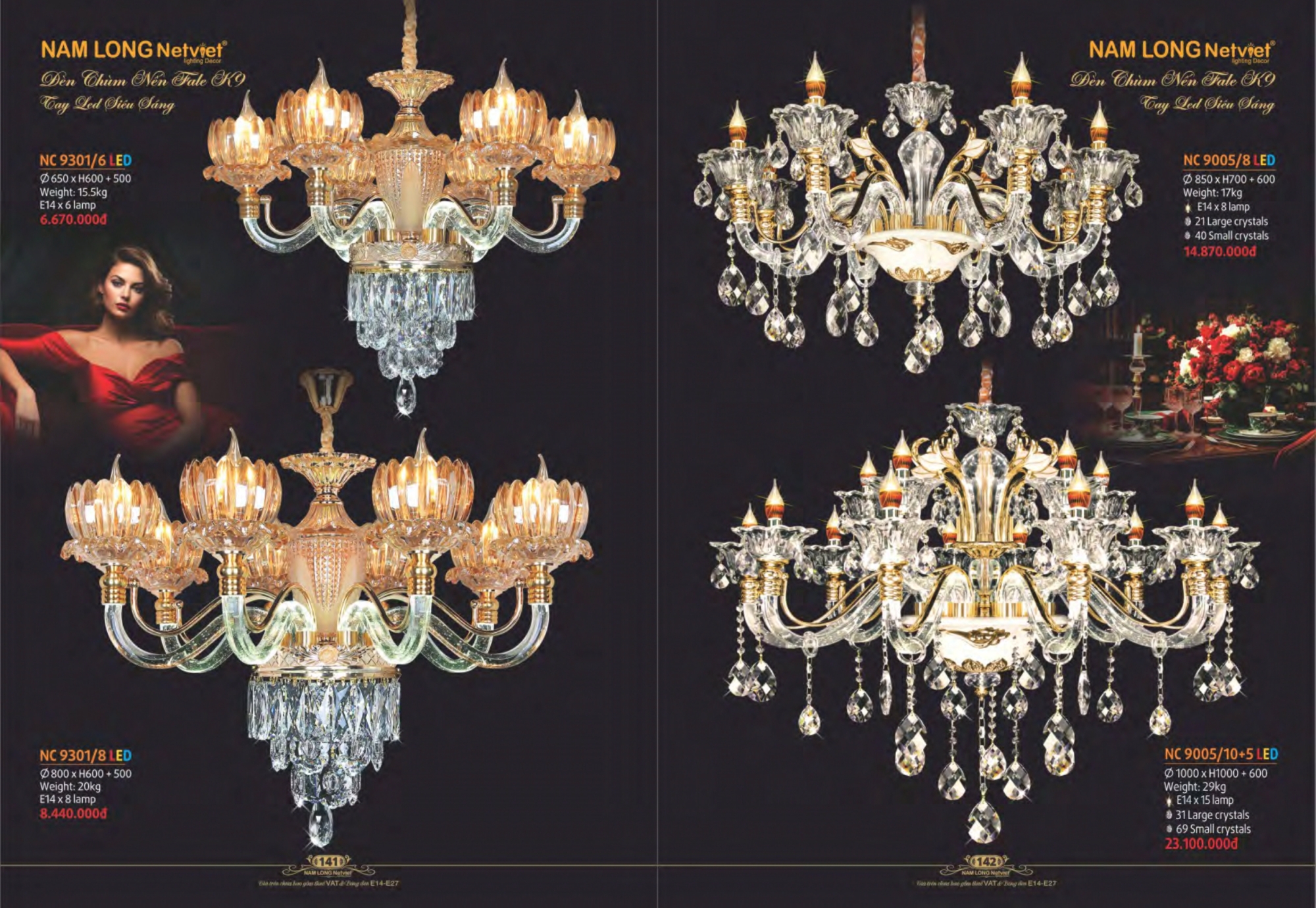 Bảng giá đèn trang trí Nam Long